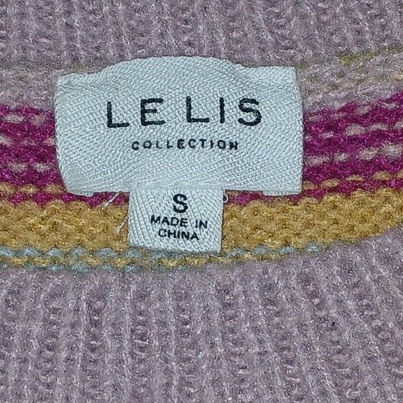 LE LIS COLLECTION VINTAGE CREW NECK STRIPPED SWEATER WOMENS SIZE SMALL - Picture 3 of 7